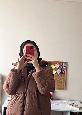 Kahverengi Midi Kadın Kışlık Mont - Görsel 6