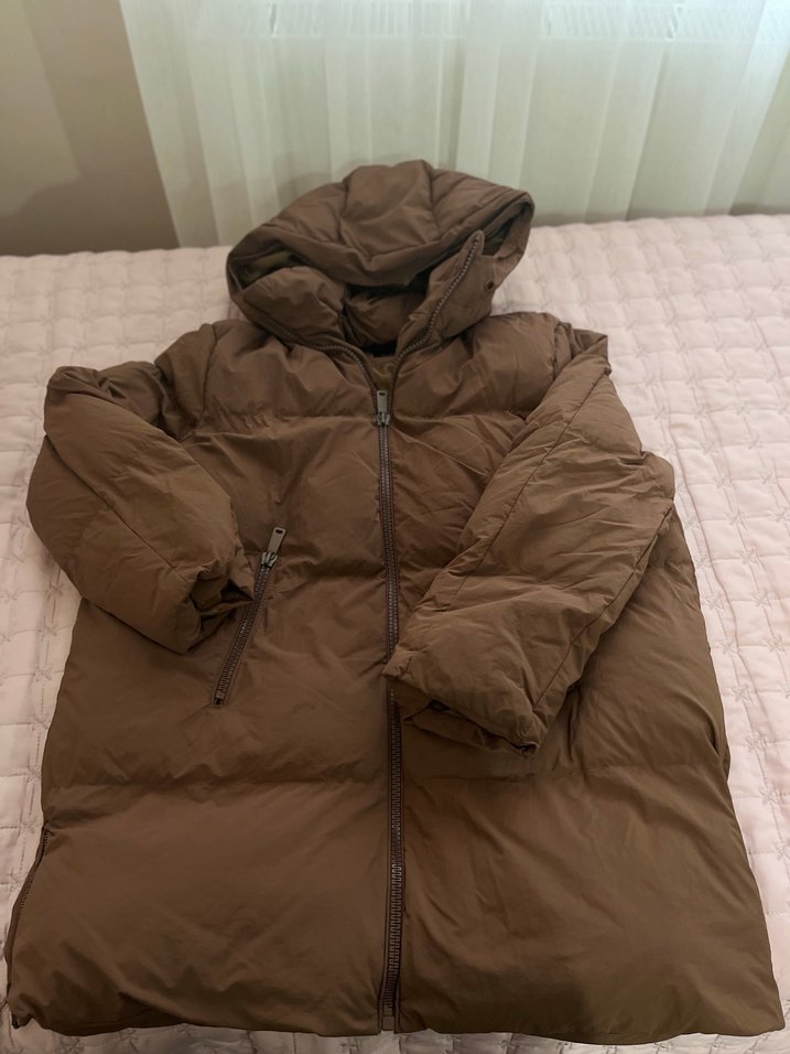 Kahverengi Midi Kadın Kışlık Mont - Görsel 2