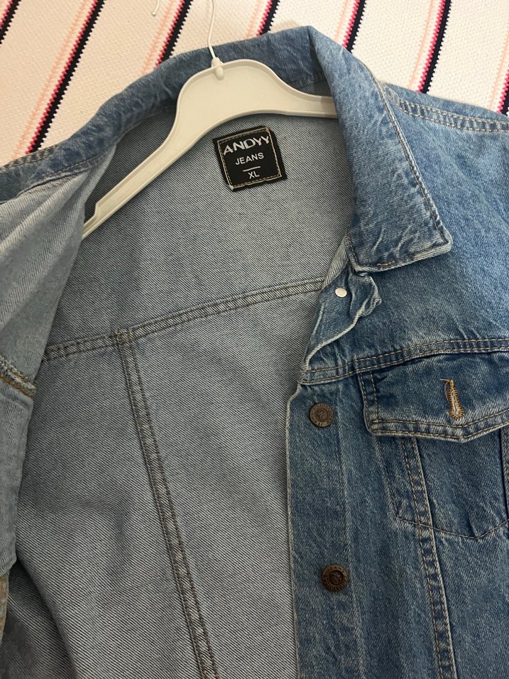 Düğmeli Mavi Kadın Denim Ceket - Görsel 2