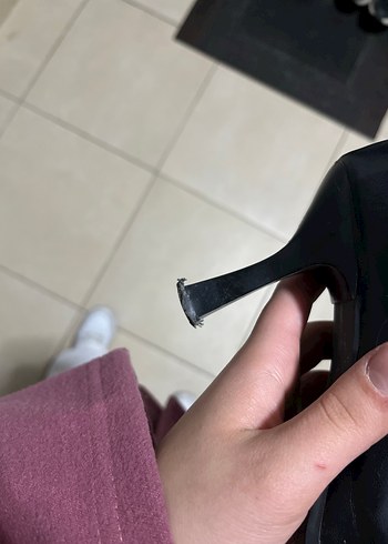 Siyah Deri Stiletto Topuklu Kadın Bot - Görsel 3