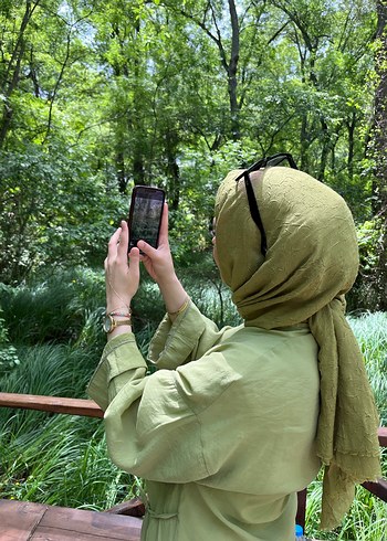 Onden baglamali yesil tunik - Görsel 2