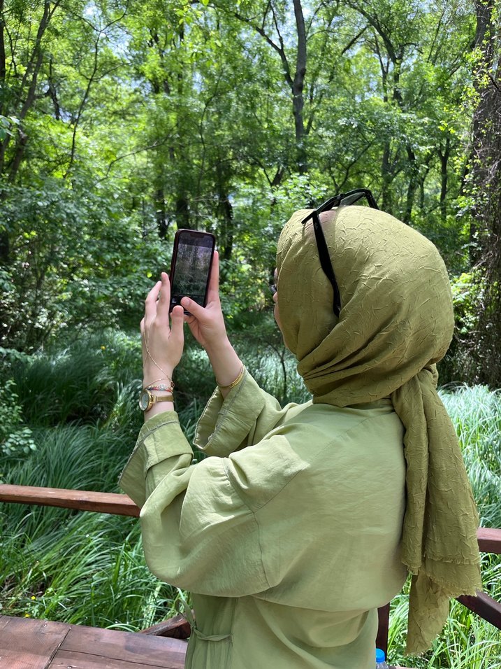 Onden baglamali yesil tunik - Görsel 2