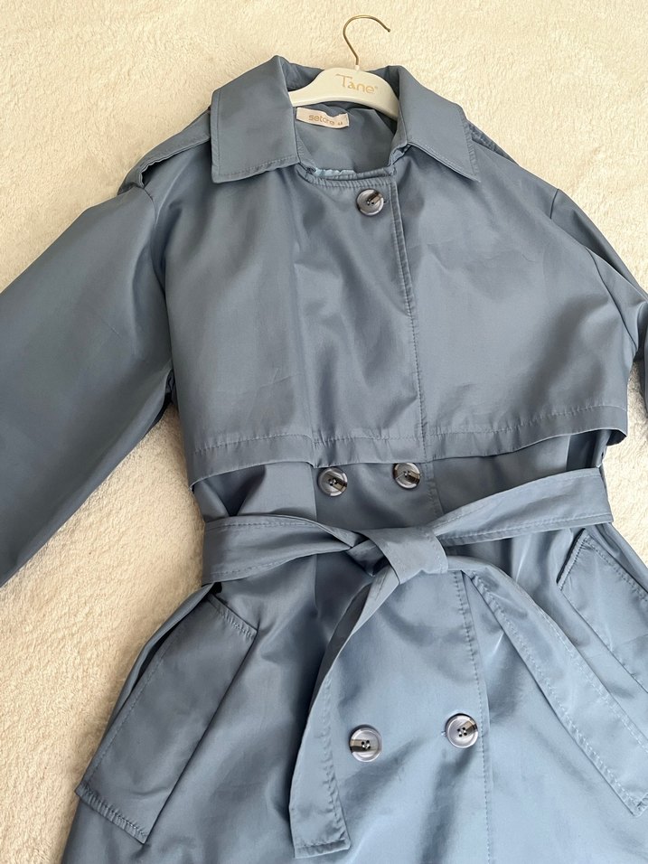 Mavi Kadın Uzun Kemerli Trençkot - Görsel 3