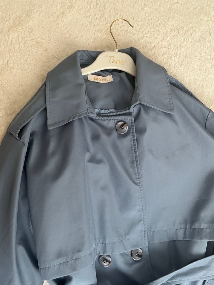 Mavi Kadın Uzun Kemerli Trençkot - Görsel 2