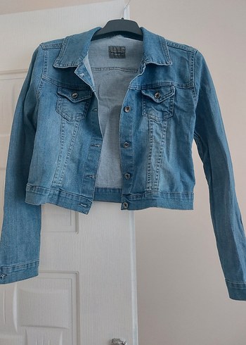 Düğmeli Kadın Mavi Kot Ceket - Görsel 3