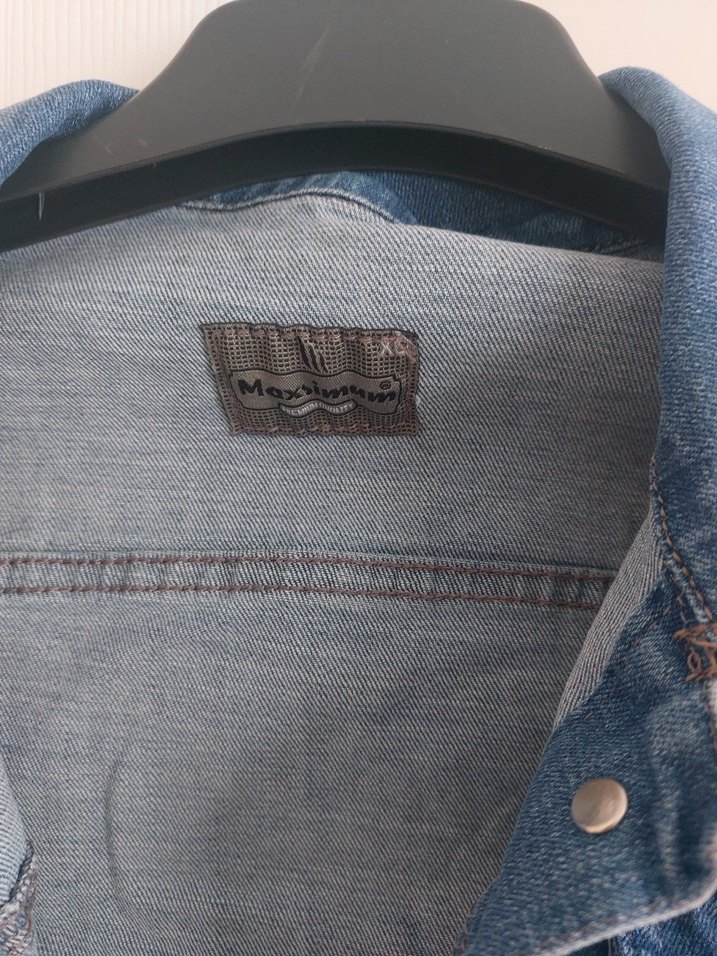 Düğmeli Kadın Mavi Kot Ceket - Görsel 2