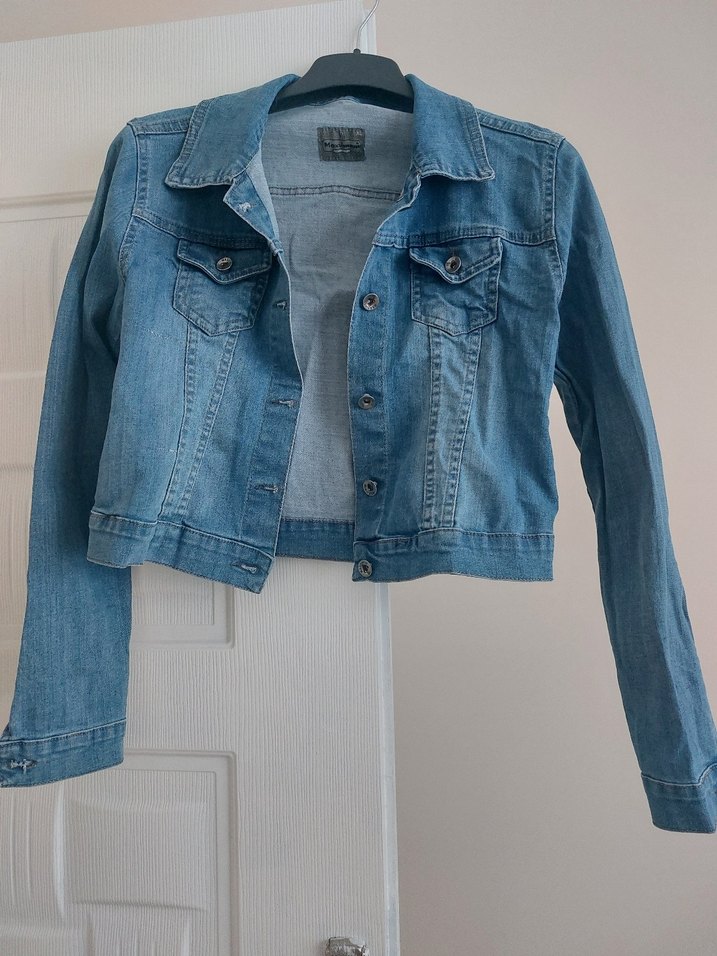 Düğmeli Kadın Mavi Kot Ceket - Görsel 3