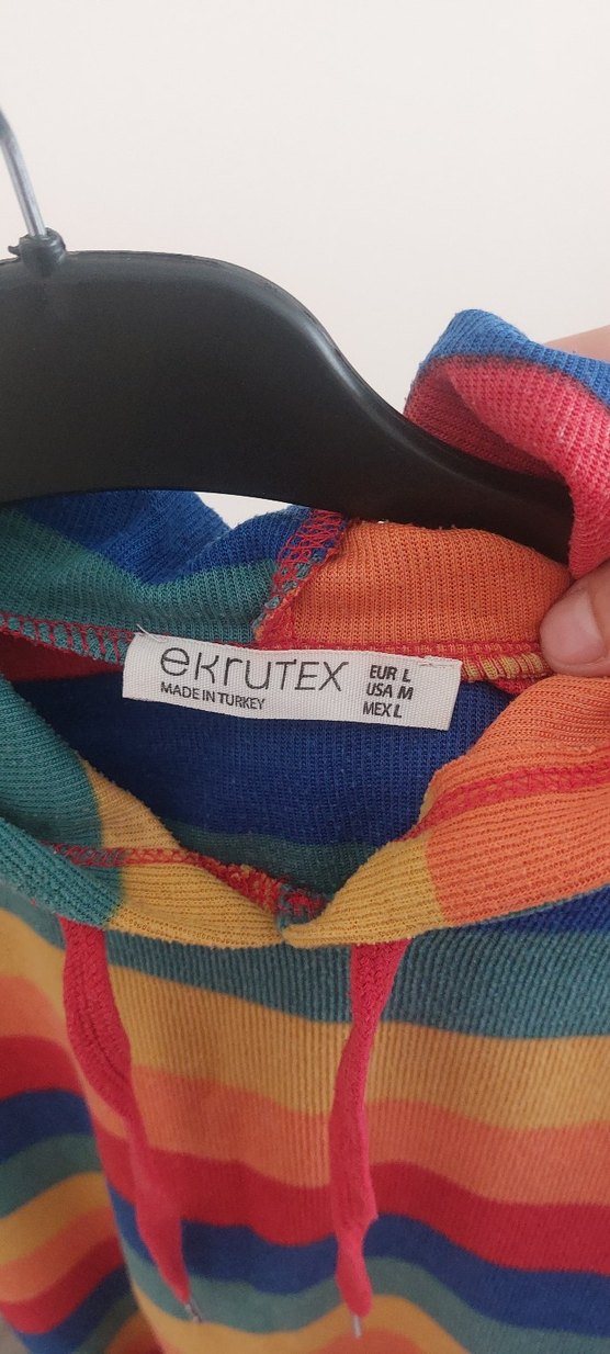 Renkli Çizgili Kadın Sweatshirt - Görsel 2