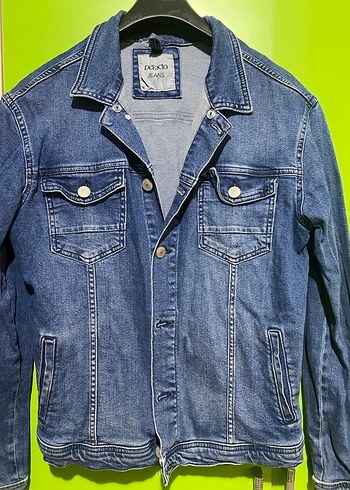 Düğmeli Mavi Denim Kadın Ceket