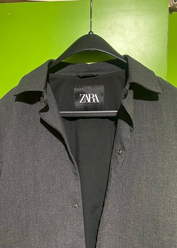 Zara Zara Gri Midi Boy Düğmeli kadın Ceket