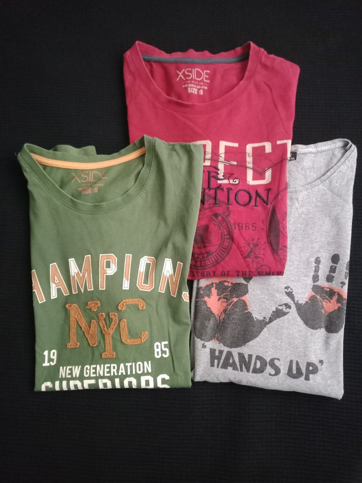 3 tişört tek fiyata Erkek Pembe Baskılı Kısa Kollu Pamuk Tişört - Görsel 4