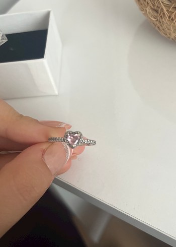 Beden pembe Renk PANDORA KALPLİ YÜZÜK