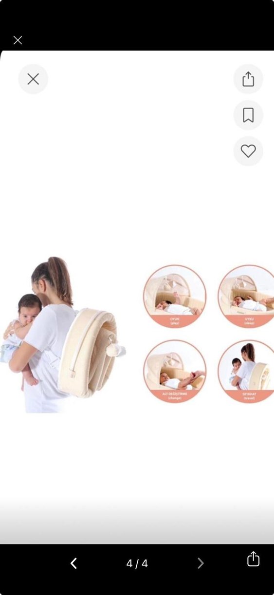 Tossiee Portatif Bebek Yatağı - Görsel 3