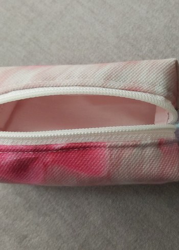 Pembe Fiyonk Desenli Fermuarlı Cüzdan&Anahtarlık&Çanta Aksesuarı - Görsel 6