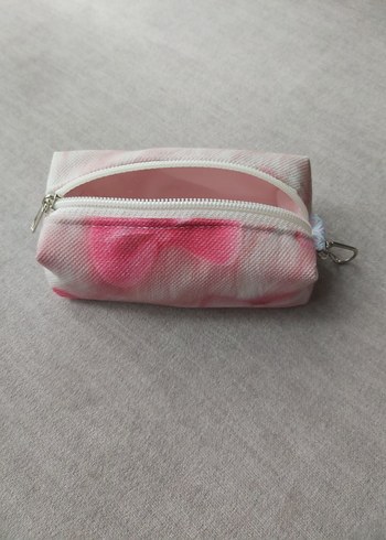 Pembe Fiyonk Desenli Fermuarlı Cüzdan&Anahtarlık&Çanta Aksesuarı - Görsel 8