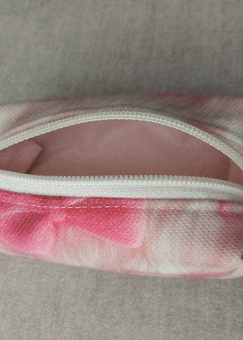 Pembe Fiyonk Desenli Fermuarlı Cüzdan&Anahtarlık&Çanta Aksesuarı - Görsel 9