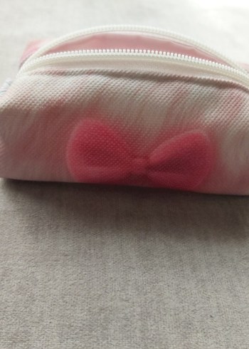 Pembe Fiyonk Desenli Fermuarlı Cüzdan&Anahtarlık&Çanta Aksesuarı - Görsel 5