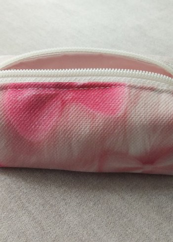 Pembe Fiyonk Desenli Fermuarlı Cüzdan&Anahtarlık&Çanta Aksesuarı - Görsel 7