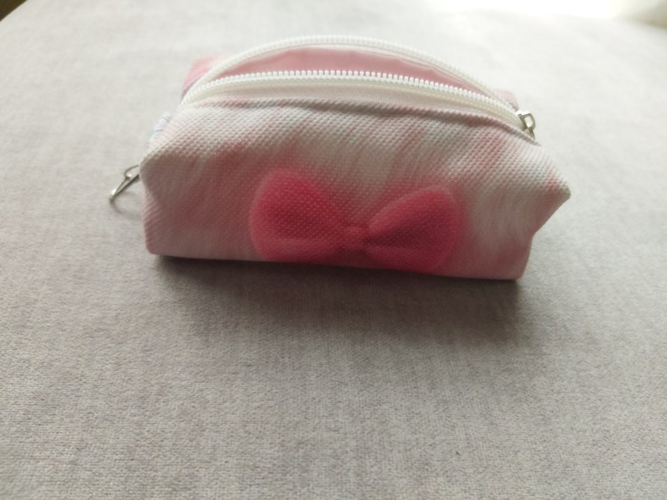 Pembe Fiyonk Desenli Fermuarlı Cüzdan&Anahtarlık&Çanta Aksesuarı - Görsel 5