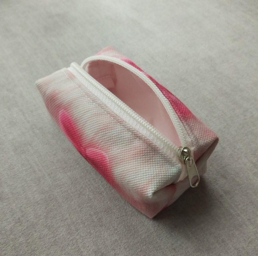 Pembe Fiyonk Desenli Fermuarlı Cüzdan&Anahtarlık&Çanta Aksesuarı - Görsel 2
