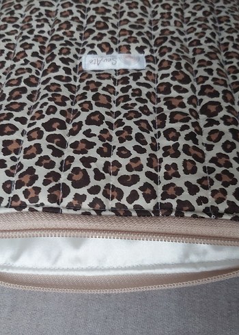 Kapitone Leopar Desenli Fermuarlı Kadın Clutch Çanta - Görsel 6