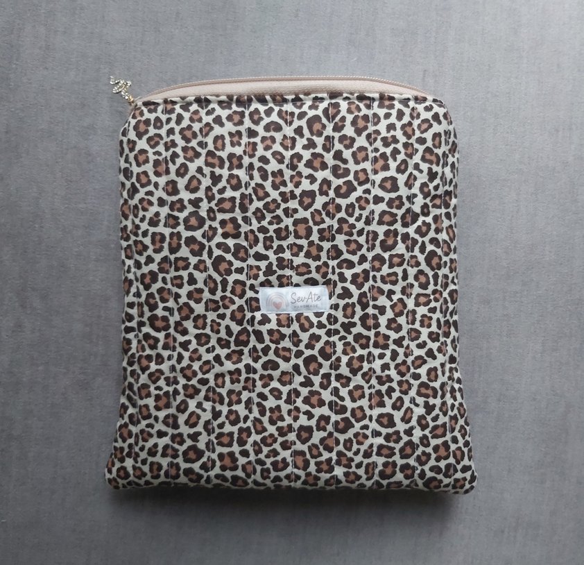 Kapitone Leopar Desenli Fermuarlı Kadın Clutch Çanta - Görsel 5