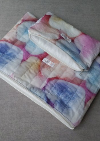 3D PeluşKalp Desenli MakyajÇantası&Kalemlik+ Kitap&Tablet Kılıfı - Görsel 4