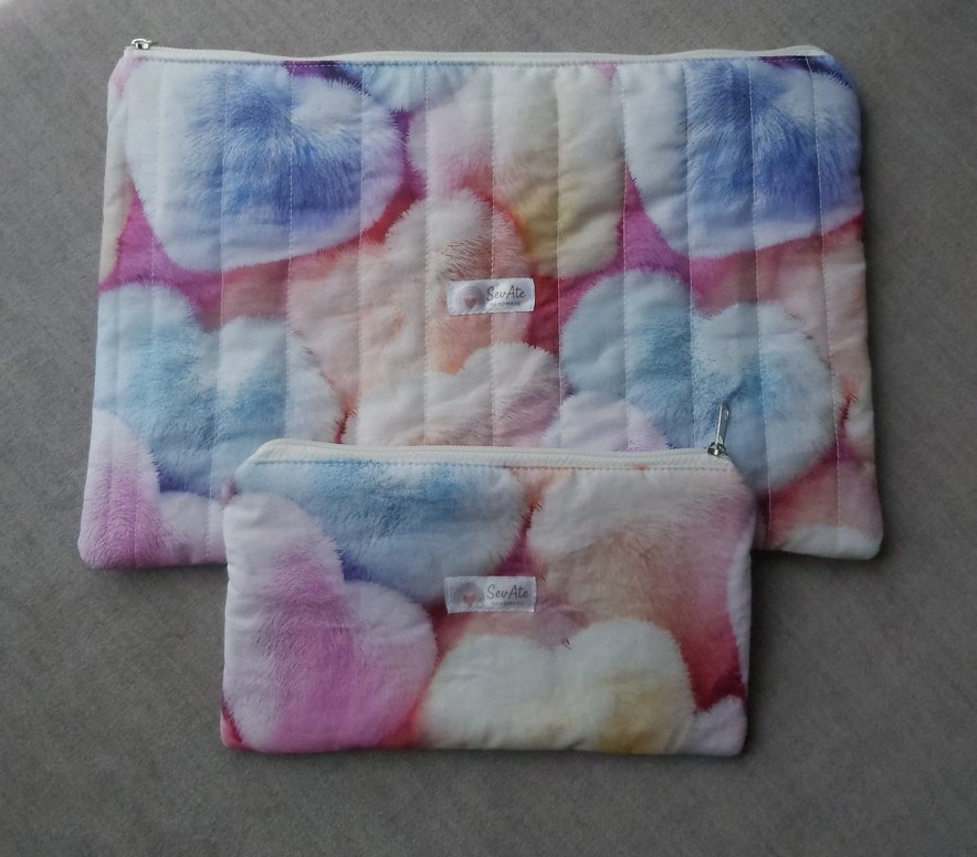 3D PeluşKalp Desenli MakyajÇantası&Kalemlik+ Kitap&Tablet Kılıfı - Görsel 2