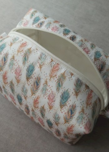 BeyazRenk Tüy Desenli Bohem Kadın Makyaj Çantası&Organizer Çanta - Görsel 6