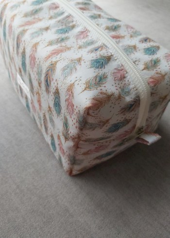 BeyazRenk Tüy Desenli Bohem Kadın Makyaj Çantası&Organizer Çanta - Görsel 4