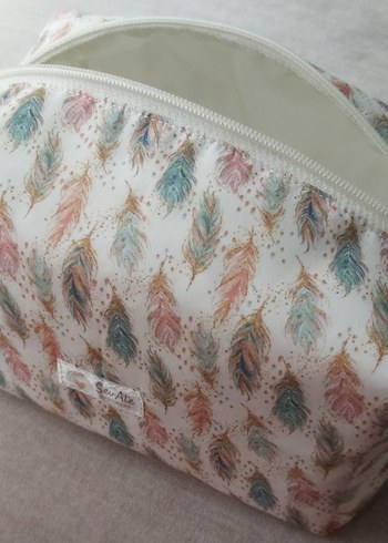 BeyazRenk Tüy Desenli Bohem Kadın Makyaj Çantası&Organizer Çanta - Görsel 7