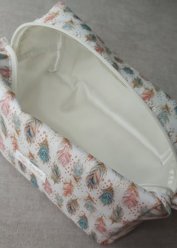 BeyazRenk Tüy Desenli Bohem Kadın Makyaj Çantası&Organizer Çanta - Görsel 8