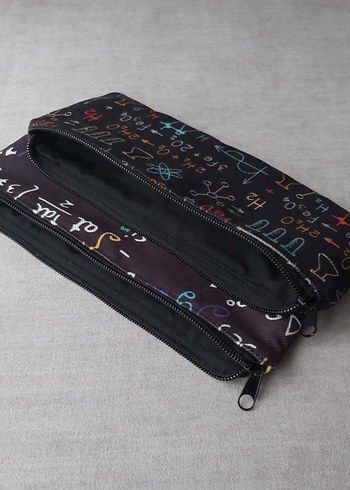 Matematik&Kimya Temalı Kalemlik/Organizer Çanta 2'li Set - Görsel 2