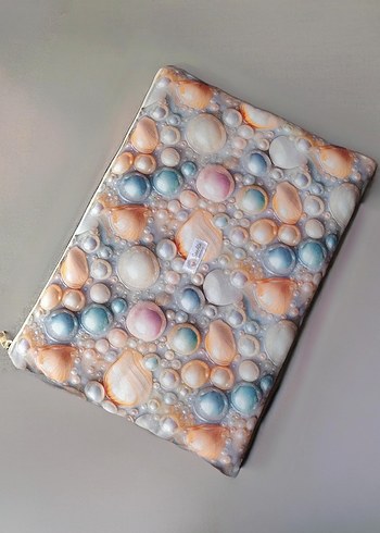 3D İnci Desenli Kadın Laptop & Evrak Çantası-Waterproof&Kapitone - Görsel 2