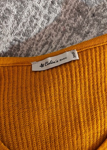Kadın Sarı Basic Triko Kazak - Görsel 2