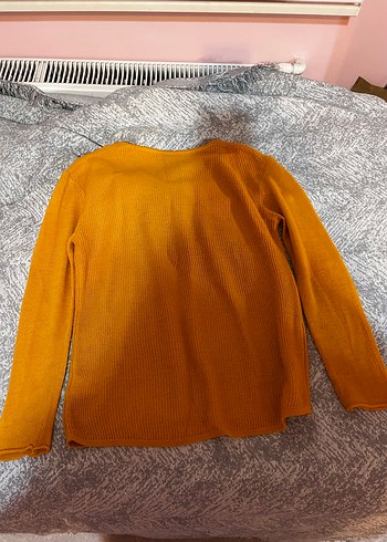 Kadın Sarı Basic Triko Kazak - Görsel 3