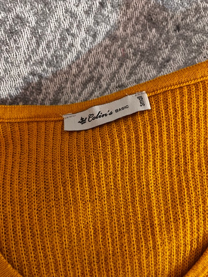 Kadın Sarı Basic Triko Kazak - Görsel 2