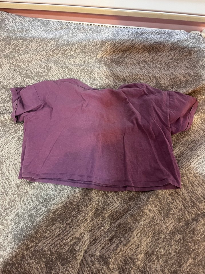 Mor Baskılı Kadın Kısa Kollu Tişört - Görsel 2