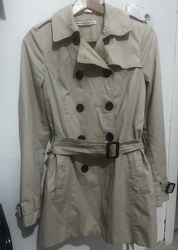 Bej Kemerli Midi Kadın Trençkot - Görsel 2