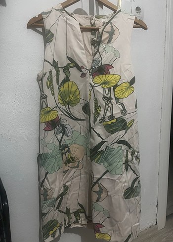 Çiçek Desenli Uzun Bohem Kalem Elbise - Görsel 3