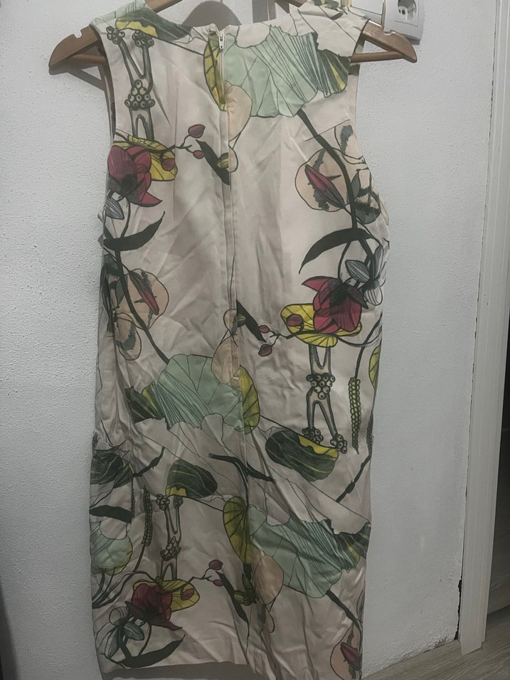 Çiçek Desenli Uzun Bohem Kalem Elbise - Görsel 2