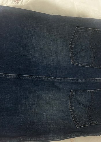 Kadın Lacivert Yırtmaçlı Denim Pantolon - Görsel 2