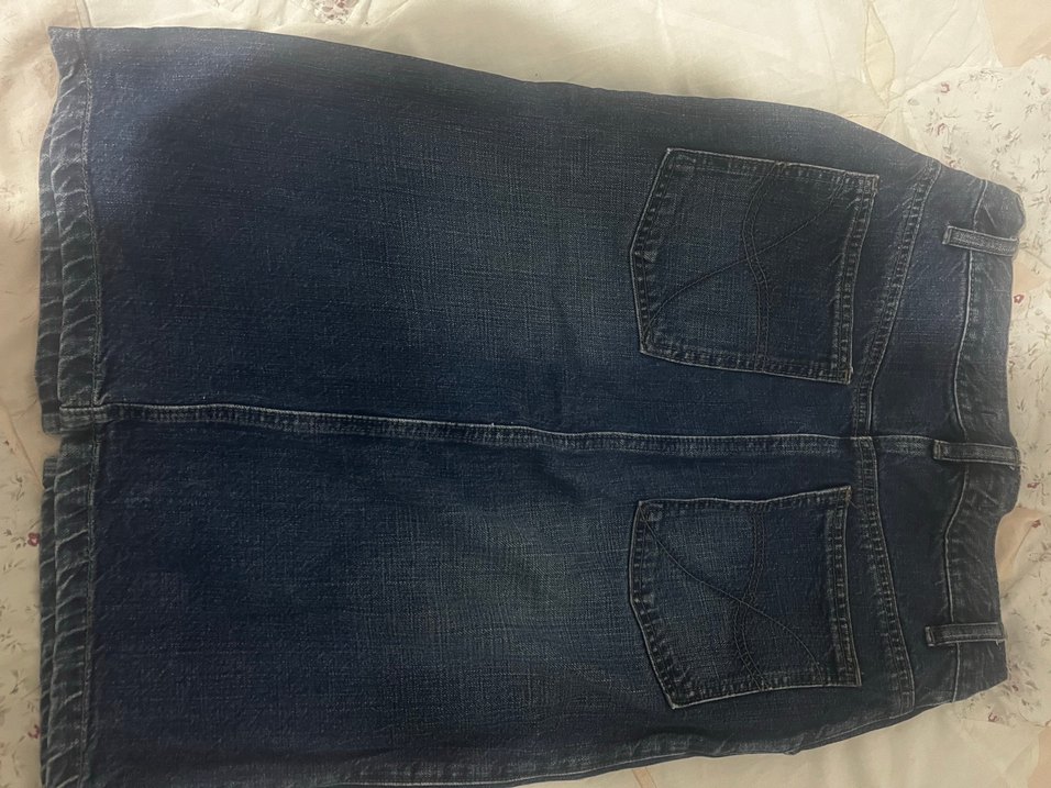 Kadın Lacivert Yırtmaçlı Denim Pantolon - Görsel 2