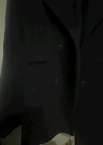 Karın Lacivert Midi Boy Düğmeli Kaban - Görsel 3