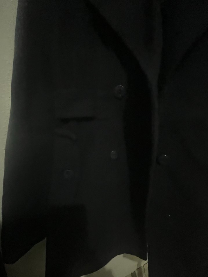 Karın Lacivert Midi Boy Düğmeli Kaban - Görsel 3