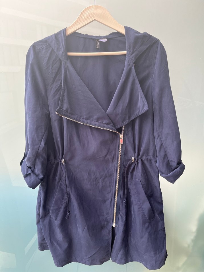 Mavi Kadın Keten Midi Ceket - Görsel 3