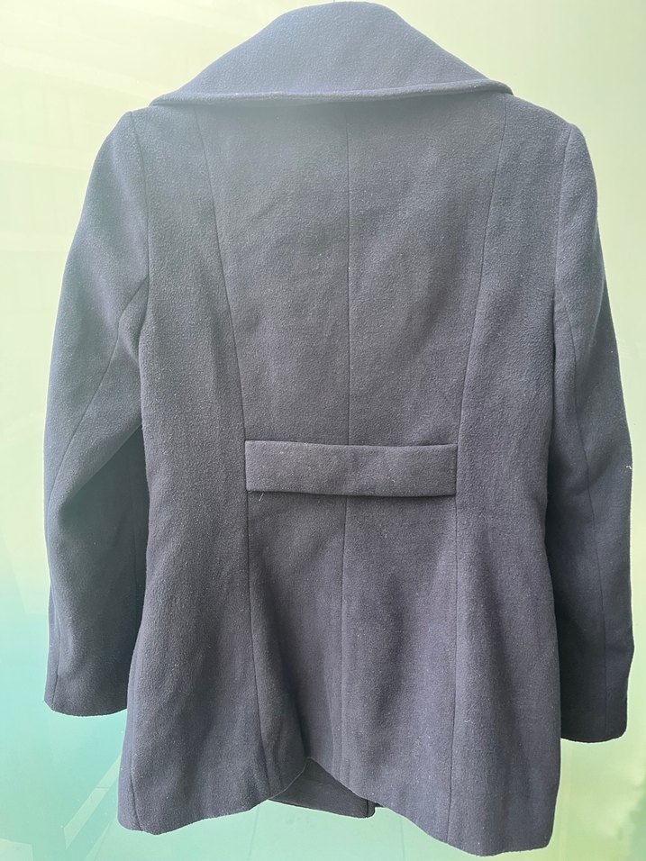 Lacivert Çift Düğmeli Kaban - Görsel 2