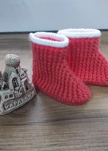 Mavi Örgü Bebek Patik - Görsel 2