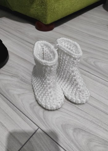 Mavi Örgü Bebek Patik - Görsel 19