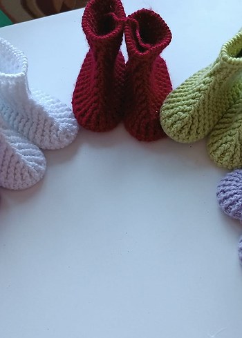 Mavi Örgü Bebek Patik - Görsel 20